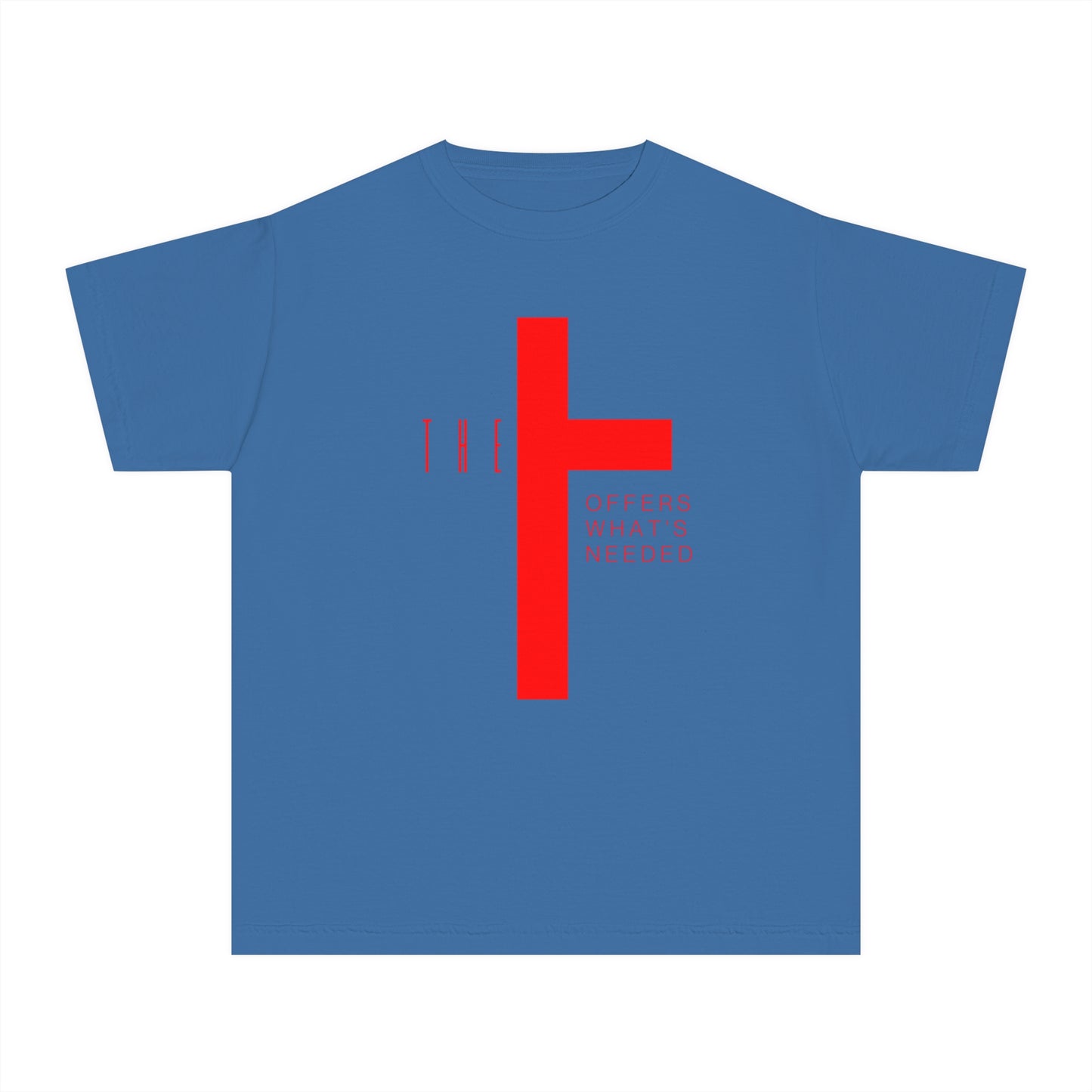 Youth T-Town Christian Red Letters & Cross