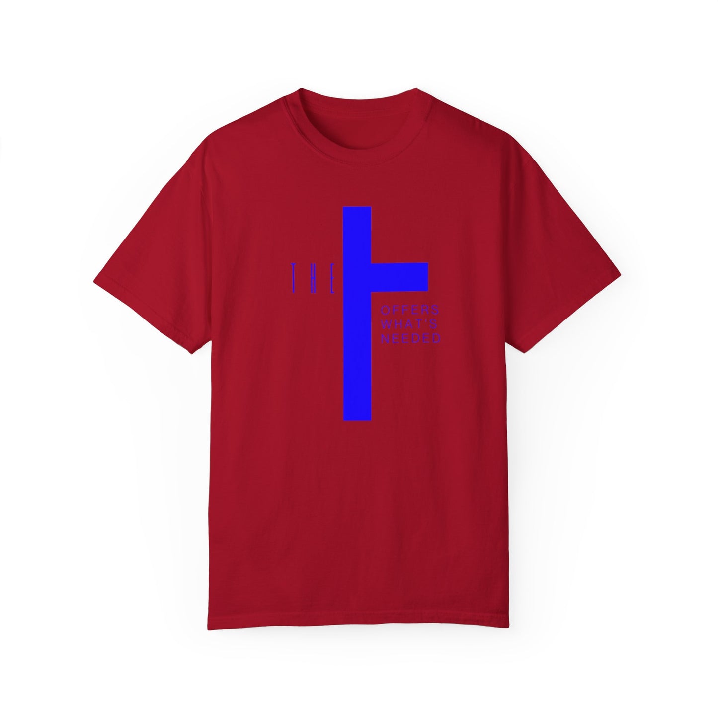 Adult T-Town Christian Blue Letters & Cross