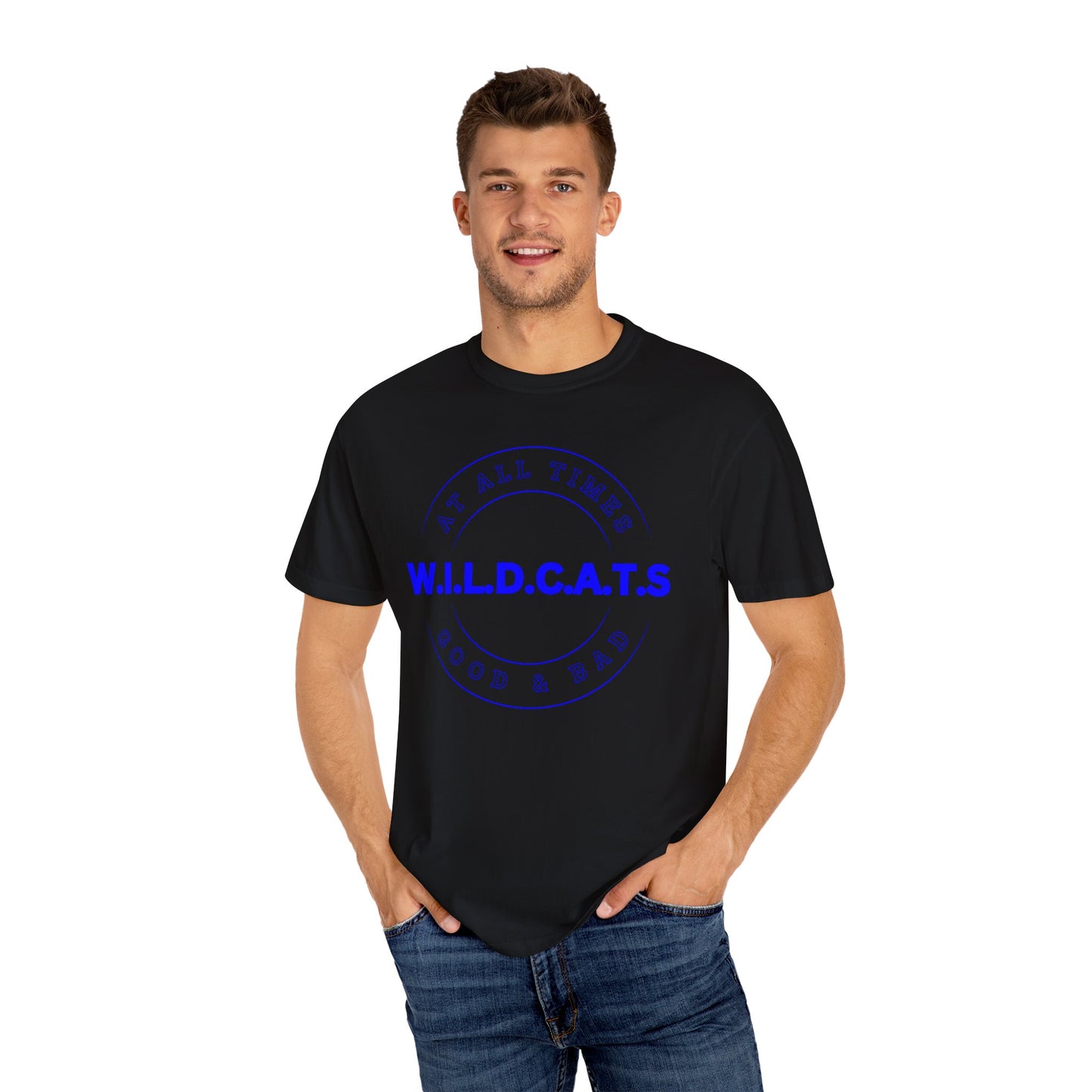 Wildcats Christian Blue Letters & Picture