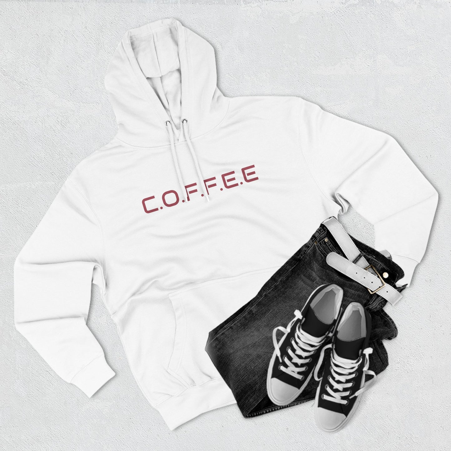 Adult Coffee Christian Marron Words Only Hoodie