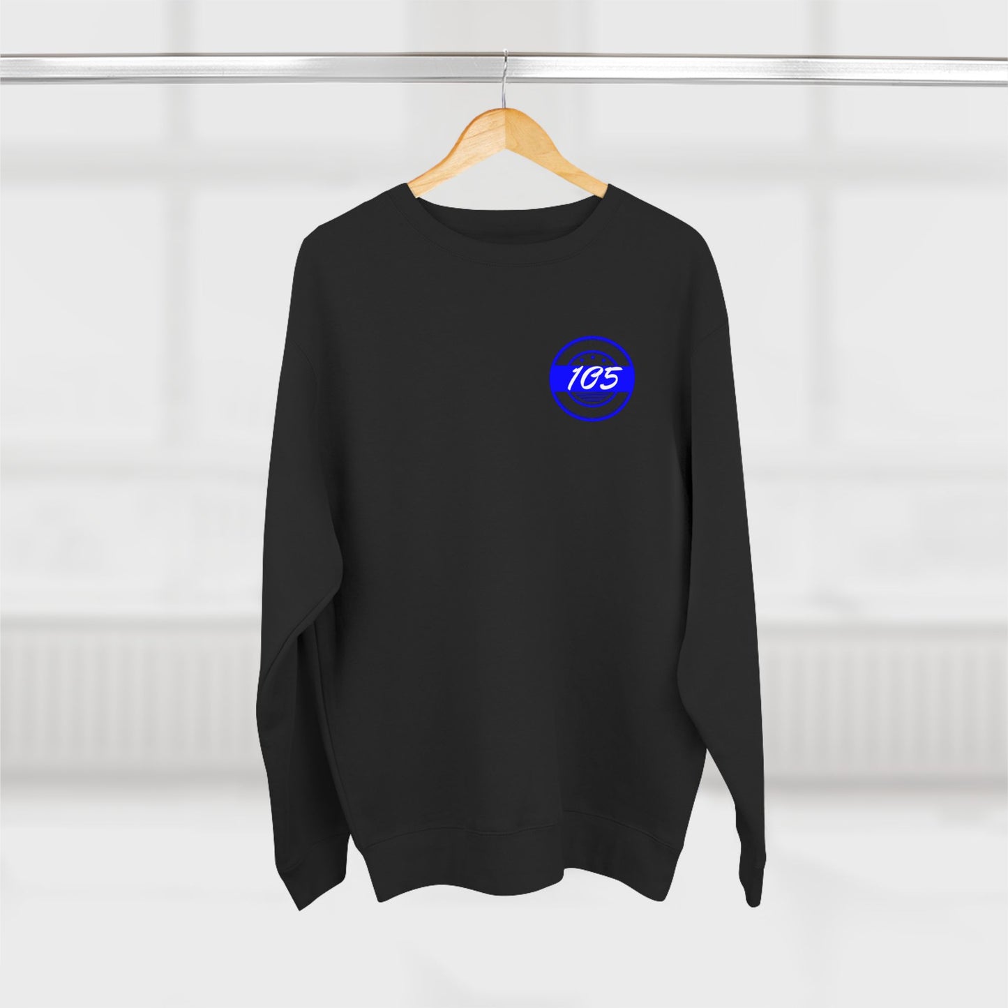 Adult 105 Christian Blue and White Letters Crewneck