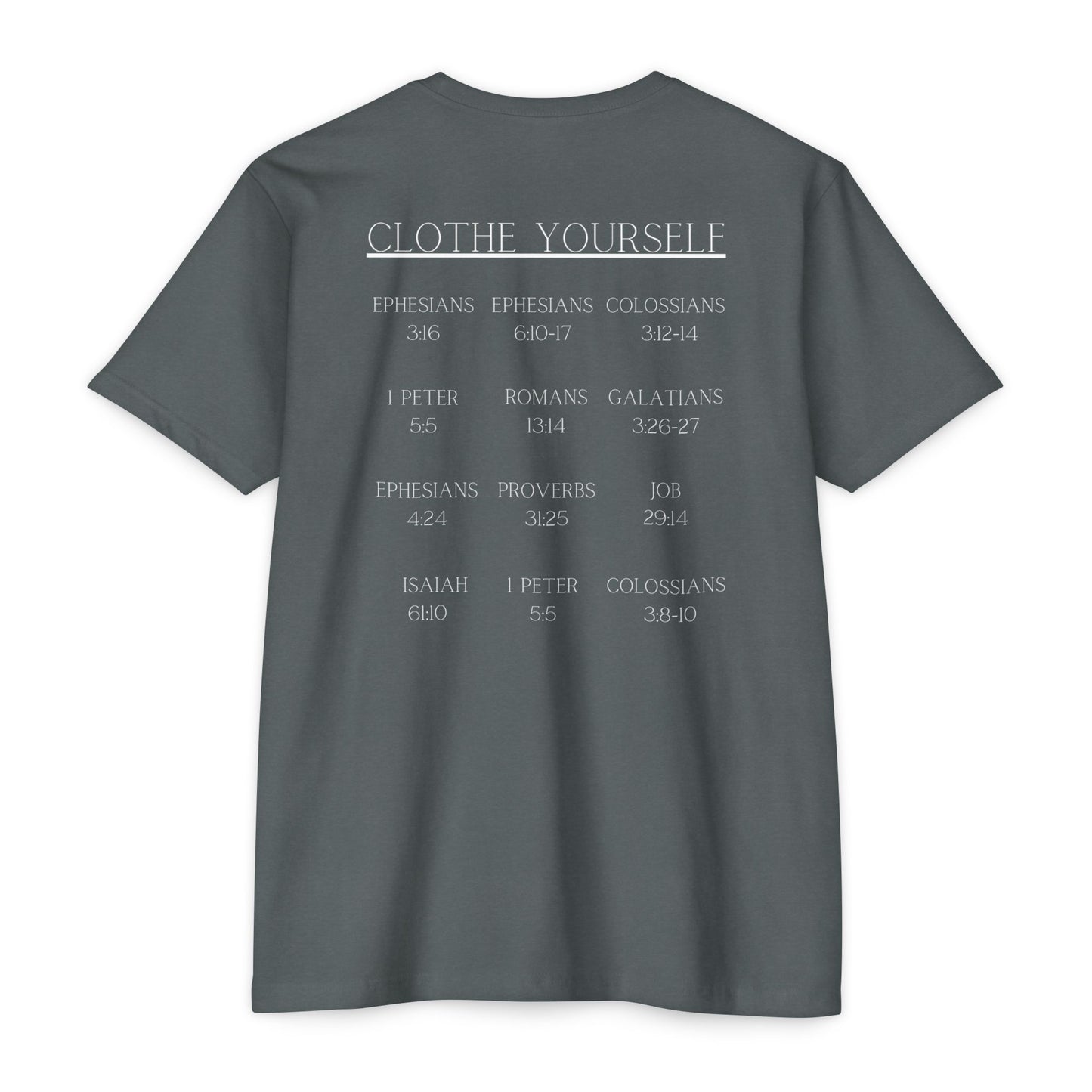 Clothe Yourself White Tshirt(scripture) next level