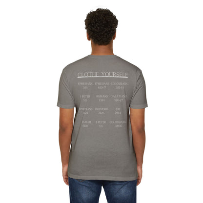 Clothe Yourself White Tshirt(scripture) next level