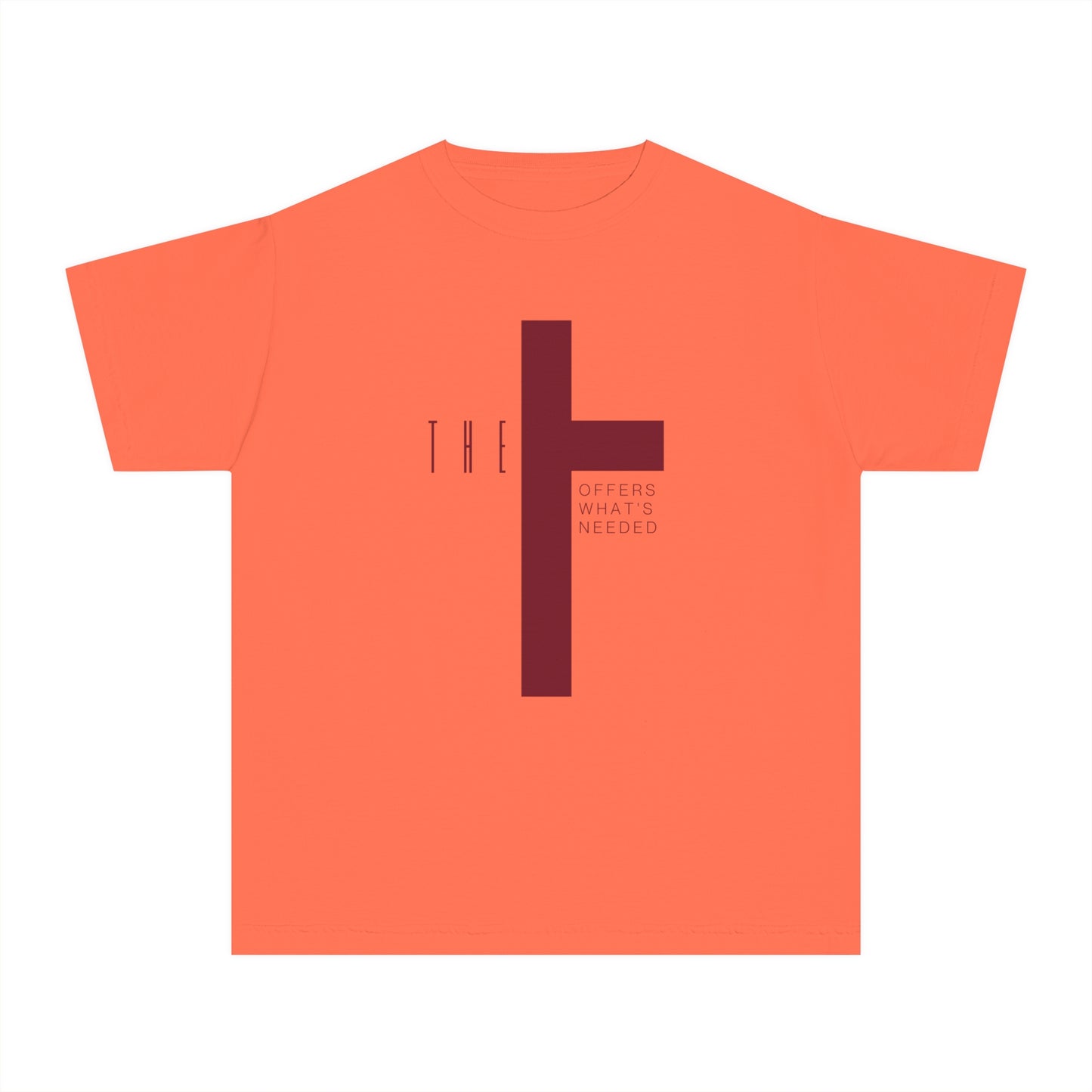 Youth Adult T-Town Christian Marron Letters & Cross