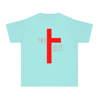 Youth T-Town Christian Red Letters & Cross